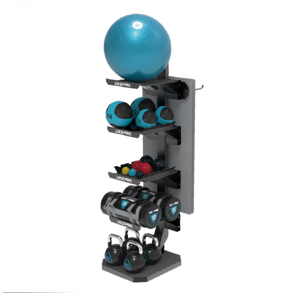 Стойка для хранения спортивного оборудования LIVEPRO Storage Rack черный/серый