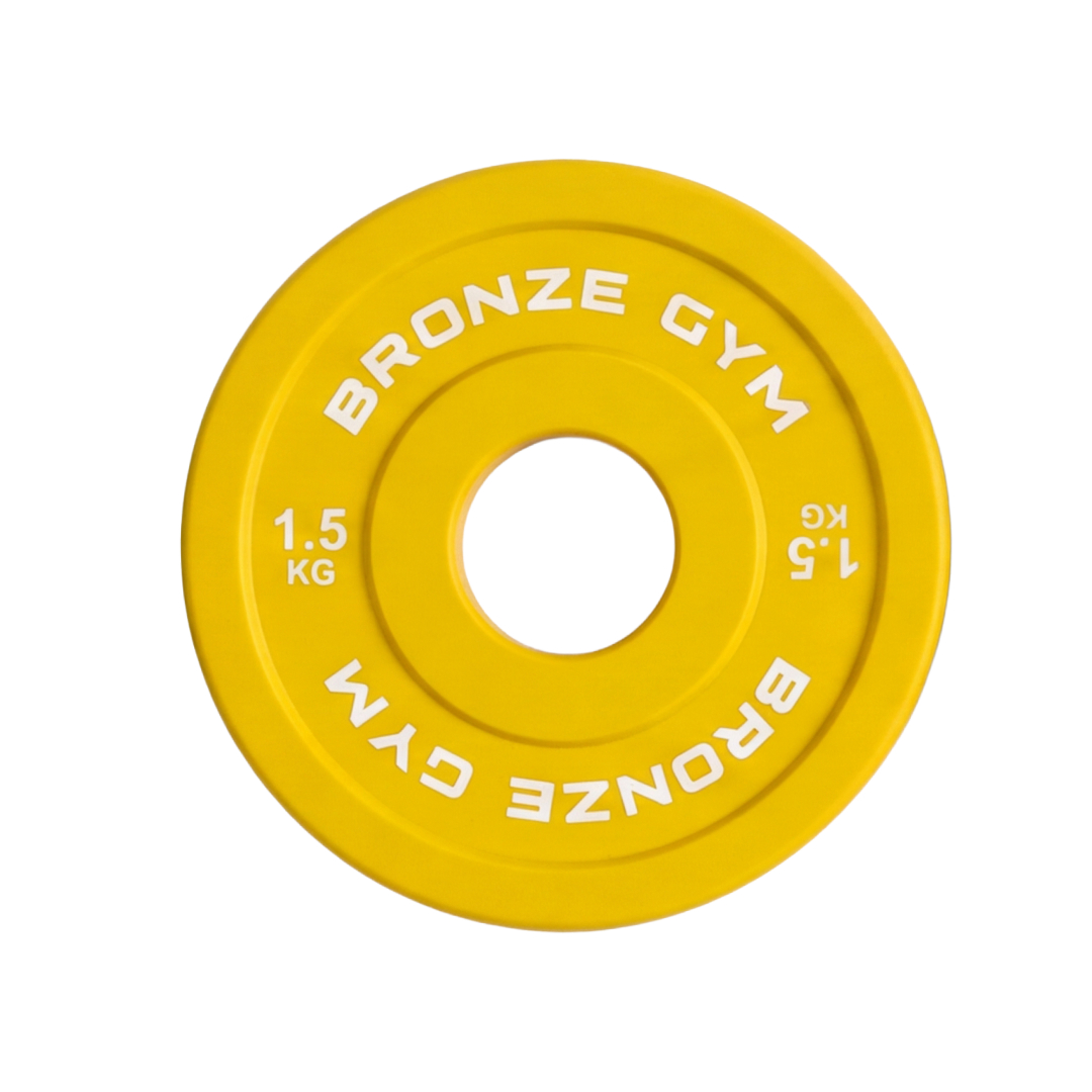Диск олимпийский BRONZE GYM тяжелоатлетический желтый 1,5 кг