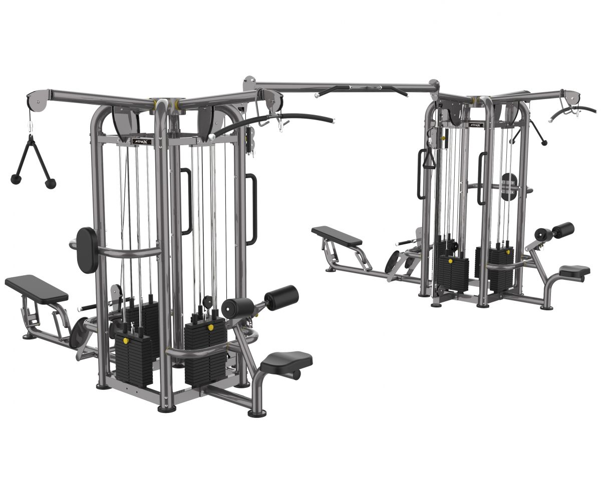 8-и Позиционная мультистанция с блочной рамкой (верхняя тяга x 2, нижняя тяга x 2 , трицепс x 2, регулируемая блочная рамка)